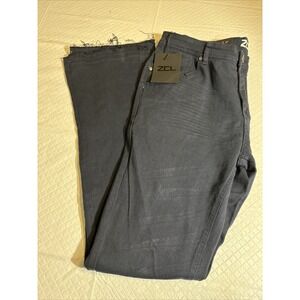 NWT ZCL Denim‎ Vortex Ripped Stack Denim Size 38 Dark Navy  Ragged hem